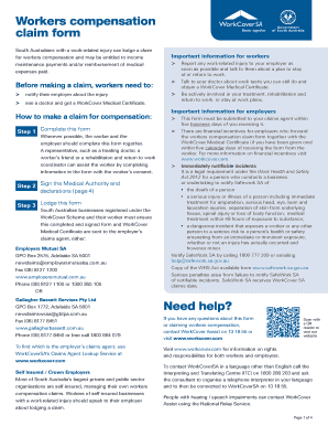 Workers Compensation Claim Form
