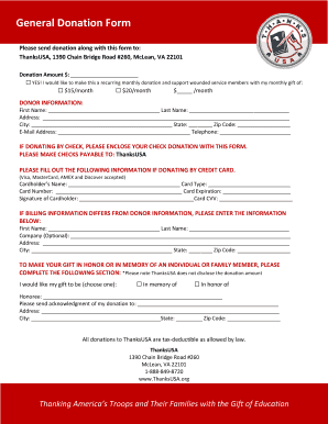 ThanksUSA Donation Form