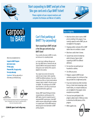Carpool to BART Program Application