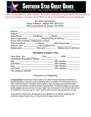 Pet Sales Agreement