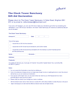Gift Aid Declaration Form