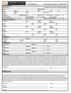 Business Credit Application Form