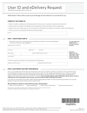User ID and eDelivery Request Form