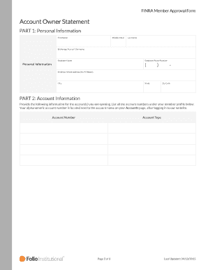 FINRA Member Approval Form