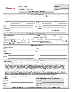 Credit Application Form
