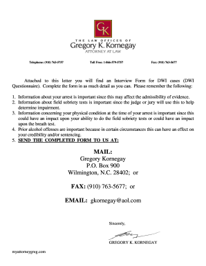 DWI Case Evaluation Form