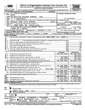 Form 990 Tax Exempt Organization Return