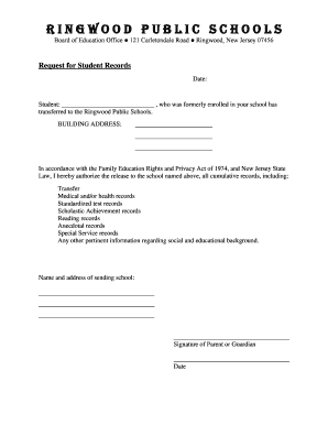 Request for Student Records