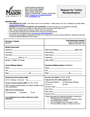 Virginia Domicile Tuition Reclassification Form