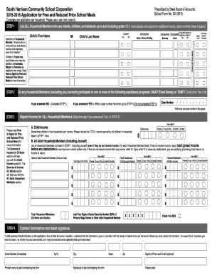 School Meals Application Form