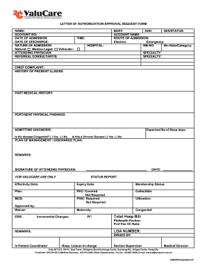 Letter of Authorization Approval Request Form