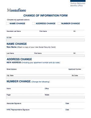 Change of Information Form
