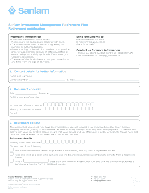 Sanlam Investment Management Retirement Notification