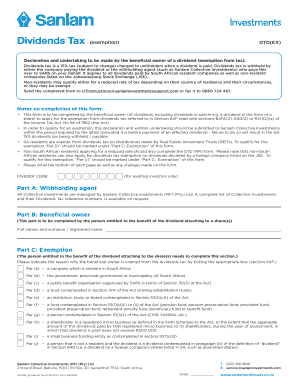 Dividends Tax Exemption Declaration Form