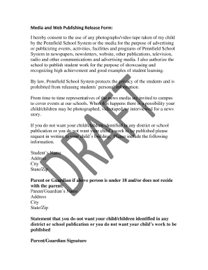 Media and Web Publishing Release Form