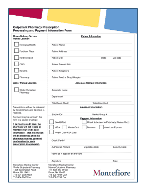 Outpatient Pharmacy Prescription Form