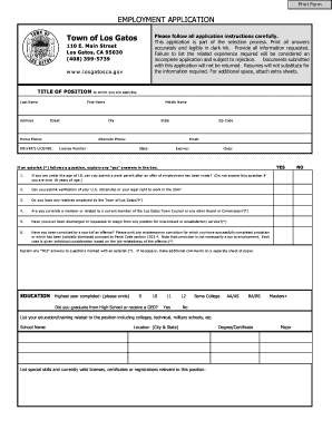 Employment Application Form