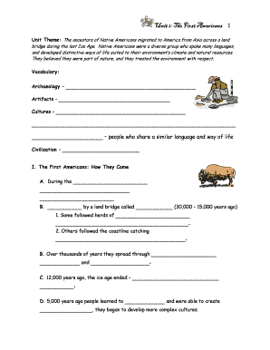 First Americans Education Worksheet