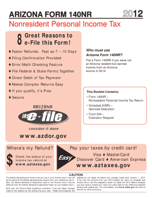 Arizona Form 140NR Nonresident Personal Income Tax Return