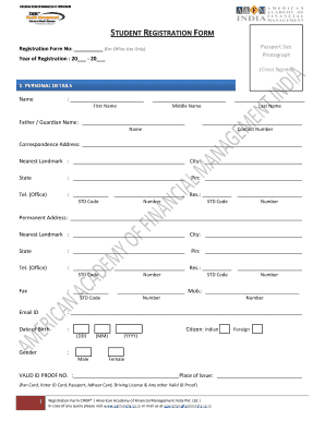 Student Registration Form for CWM Certification