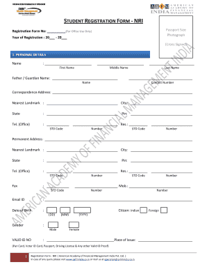 Student Registration Form - NRI