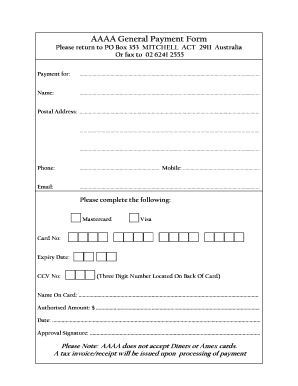 AAAA General Payment Form