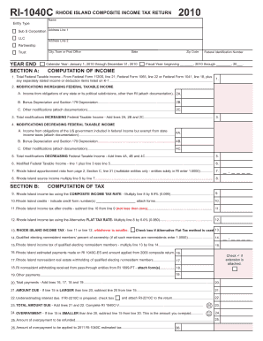 Rhode Island Composite Income Tax Return