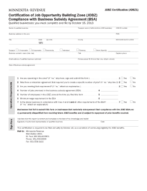 JOBZ Certification Form