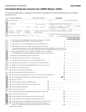 Minnesota Unrelated Business Income Tax Form M4NP