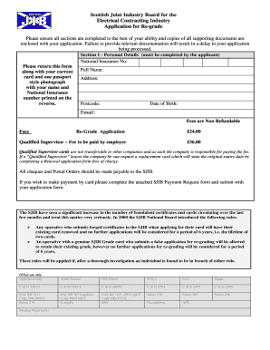Scottish Joint Industry Board Re-Grade Application