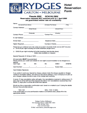 Hotel Reservation Form