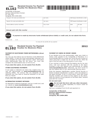 Maryland Income Tax Payment Voucher