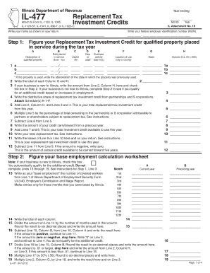Illinois Replacement Tax Investment Credit Form