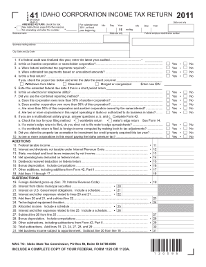 Idaho Corporation Income Tax Return
