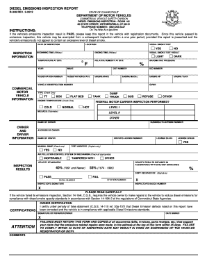 Connecticut Diesel Emissions Inspection Report