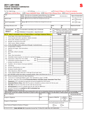 Arkansas S Corporation Income Tax Return
