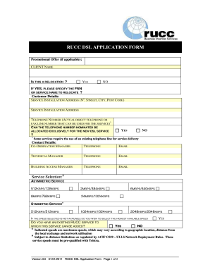 Fax cover page example - Rucc Dsl Application Form Template - dsl rucc net