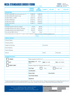 NECA Standards Order Form