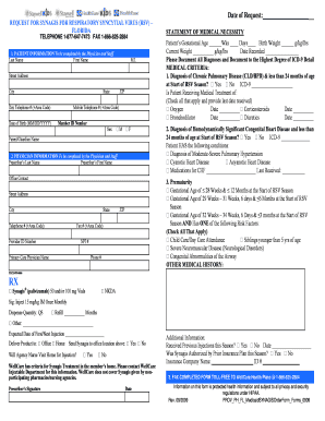 Request for Synagis for Respiratory Syncytial Virus (RSV) - Florida