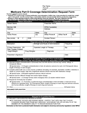 Medicare Part D Coverage Determination Request Form