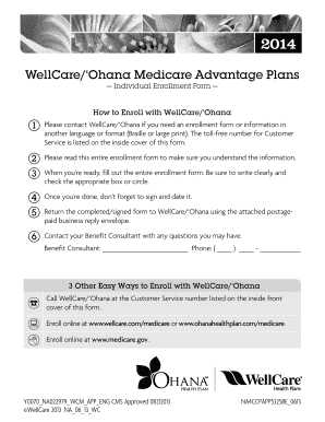 WellCare/‘Ohana Medicare Advantage Enrollment Form