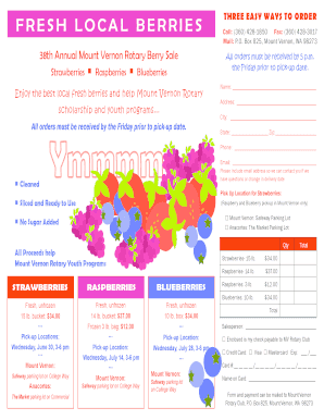 Mount Vernon Rotary Berry Sale Order Form