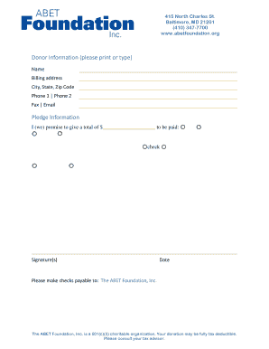 Donation Pledge Form