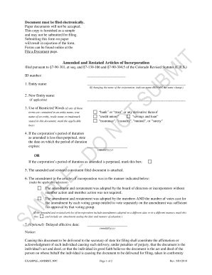 Amended and Restated Articles of Incorporation