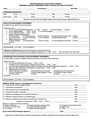 Illinois Abnormal Breast Screening Care Plan