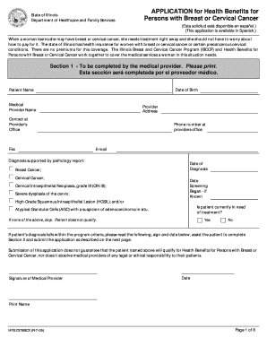 Illinois Breast and Cervical Cancer Program Application