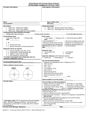 Illinois Breast and Cervical Cancer Program Screening Summary