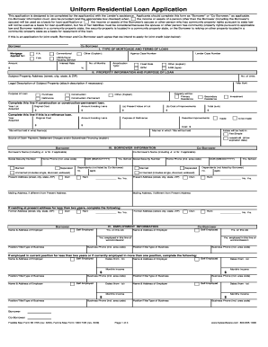 Uniform Residential Loan Application