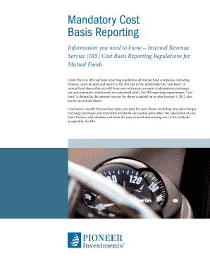 IRS Cost Basis Reporting Form