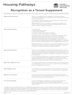 Recognition as a Tenant Supplement